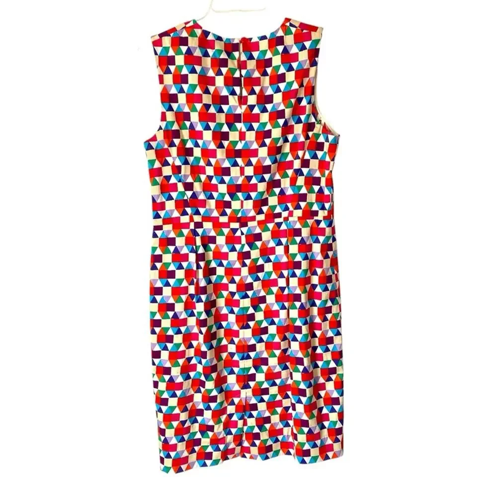 Kate Spade New York Abbey Colorful Geometric Print Dress Silk Blend size 12